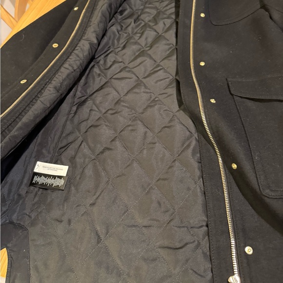 Ann Taylor Black Utility Jacket with Faux Fur Trim - Picture 6 of 8